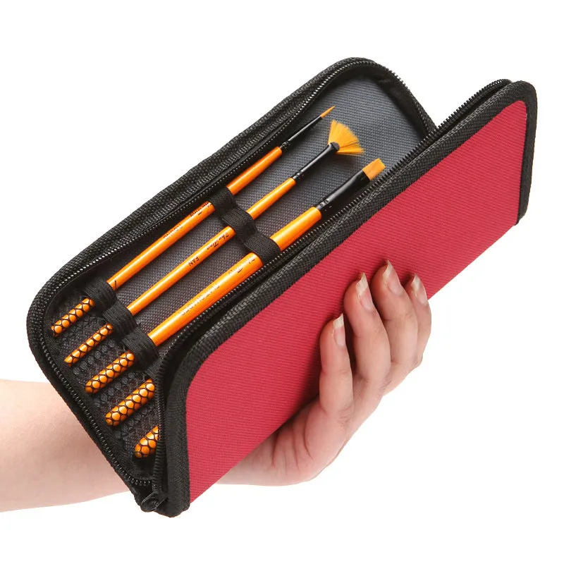 10 Nylon Wool Canvas Bag Watercolor Gouache Paint Brushes Pen