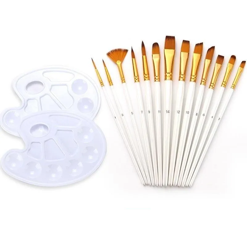 13 PCs Double Color Nylon Hair Brush Gouache Watercolor Painting Brush Pen Set