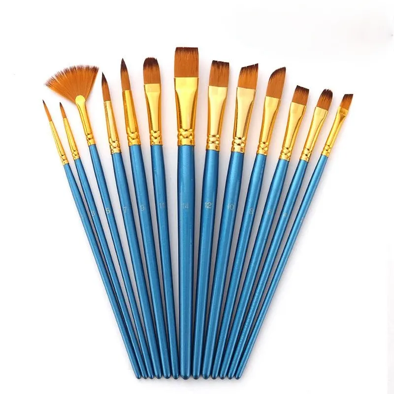 13 PCs Double Color Nylon Hair Brush Gouache Watercolor Painting Brush Pen Set