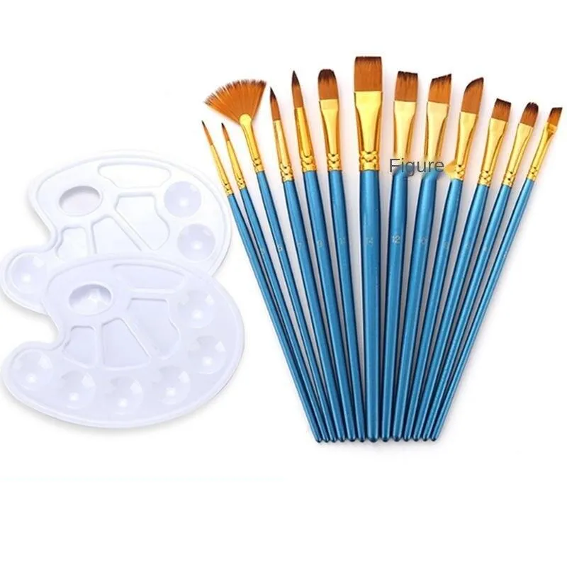 13 PCs Double Color Nylon Hair Brush Gouache Watercolor Painting Brush Pen Set