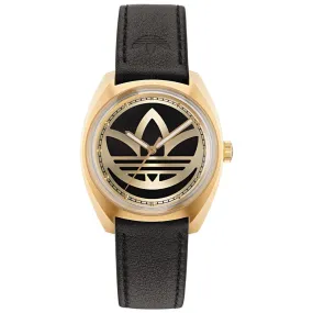 Adidas Edition One Black Leather Strap Unisex Watch AOFH22512