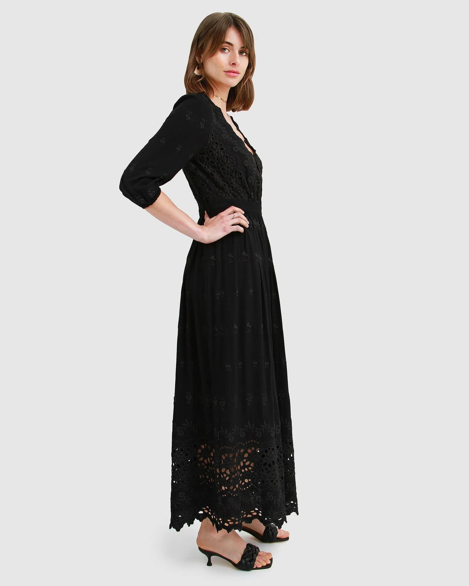 All Eyes On Me Midi Dress - Black