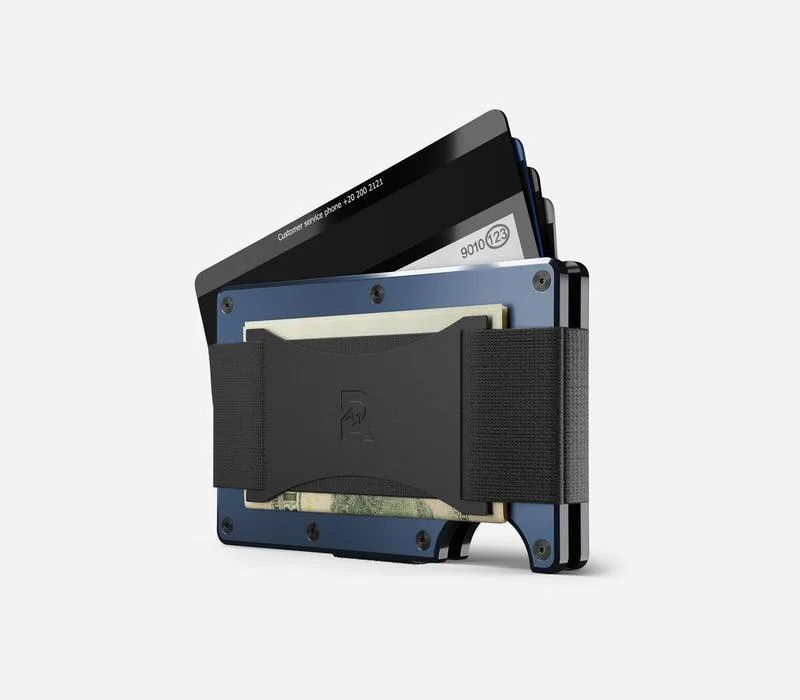 Aluminum | Alpine Navy Minimalist Wallet - Cash Strap
