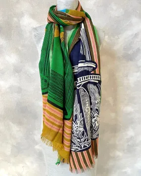 Aqua Rosa Green Scarf