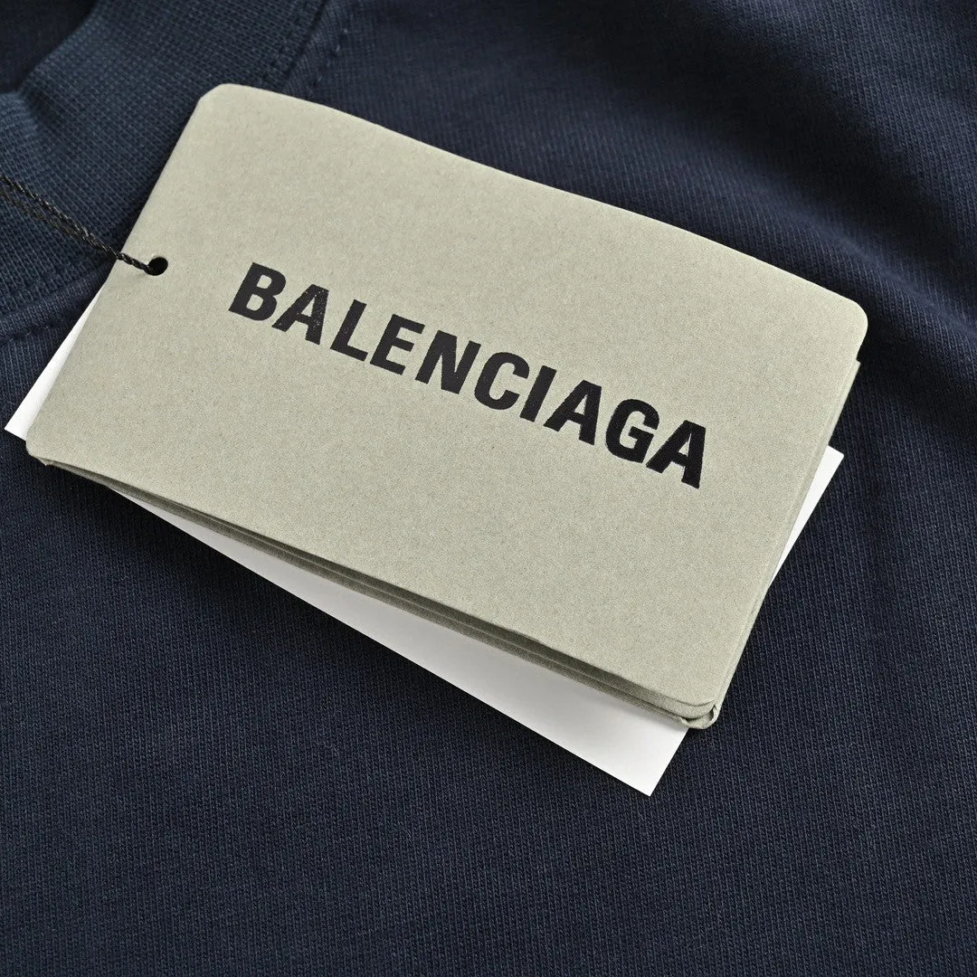 Balenciaga T-Shirt - Navy Back Logo
