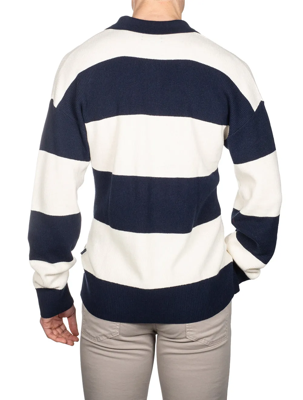 Barstriped Ribbed Rugger Marine