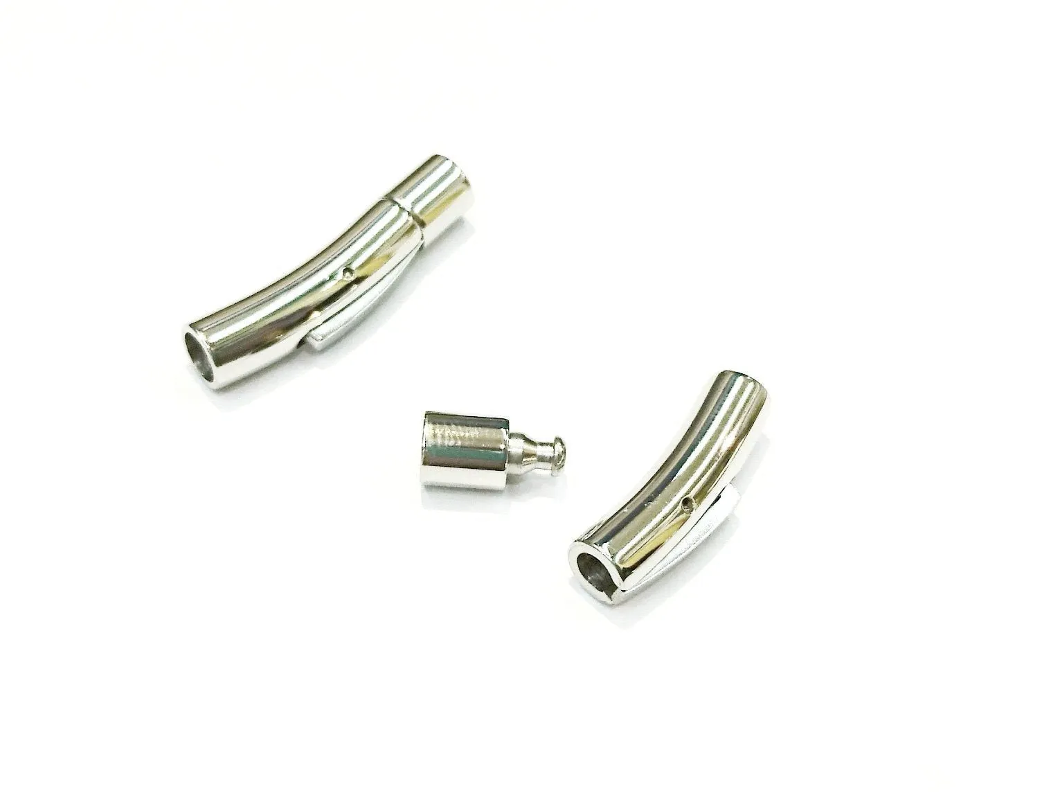 Bayonet Clasp, Stainless Steel, 6x28mm, 4mm Cord | 繩尾按扣, 不鏽鋼, 6x28mm, 4mm繩