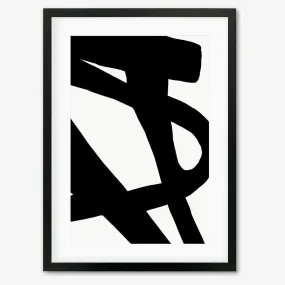 Black Line Art Abstract Framed Art