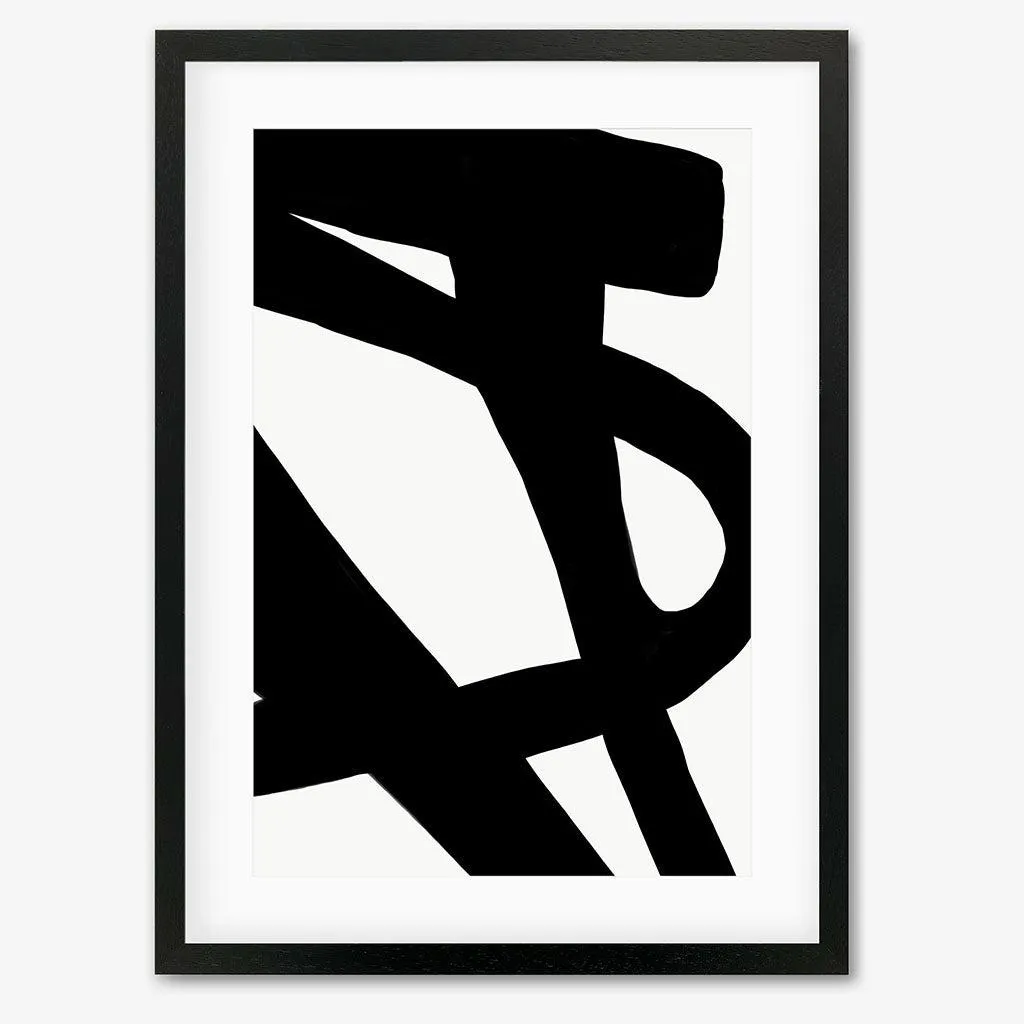 Black Line Art Abstract Framed Art