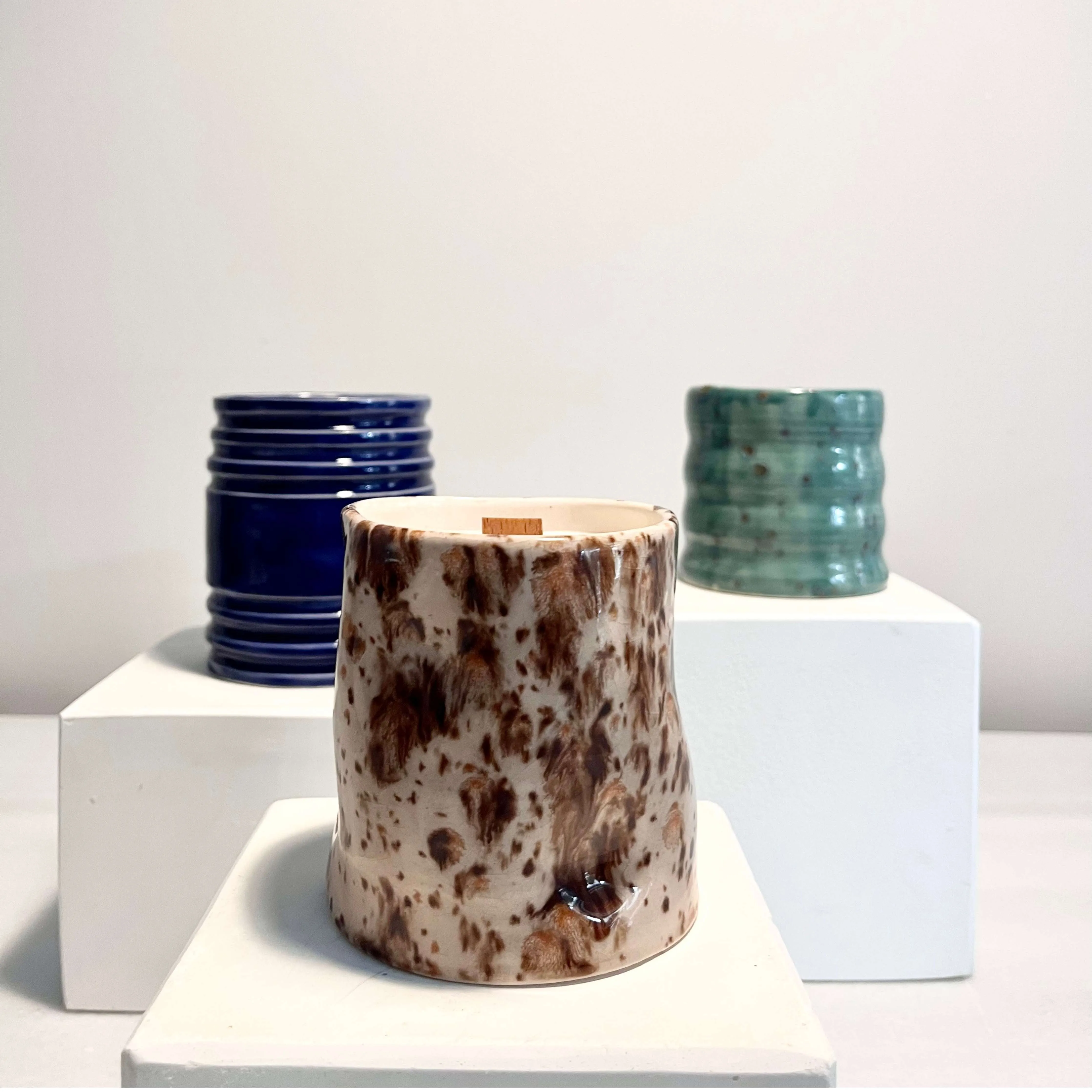 Blue Ceramic Natural Soy Wax Candle