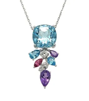 Blue Topaz & Amethyst Pendant