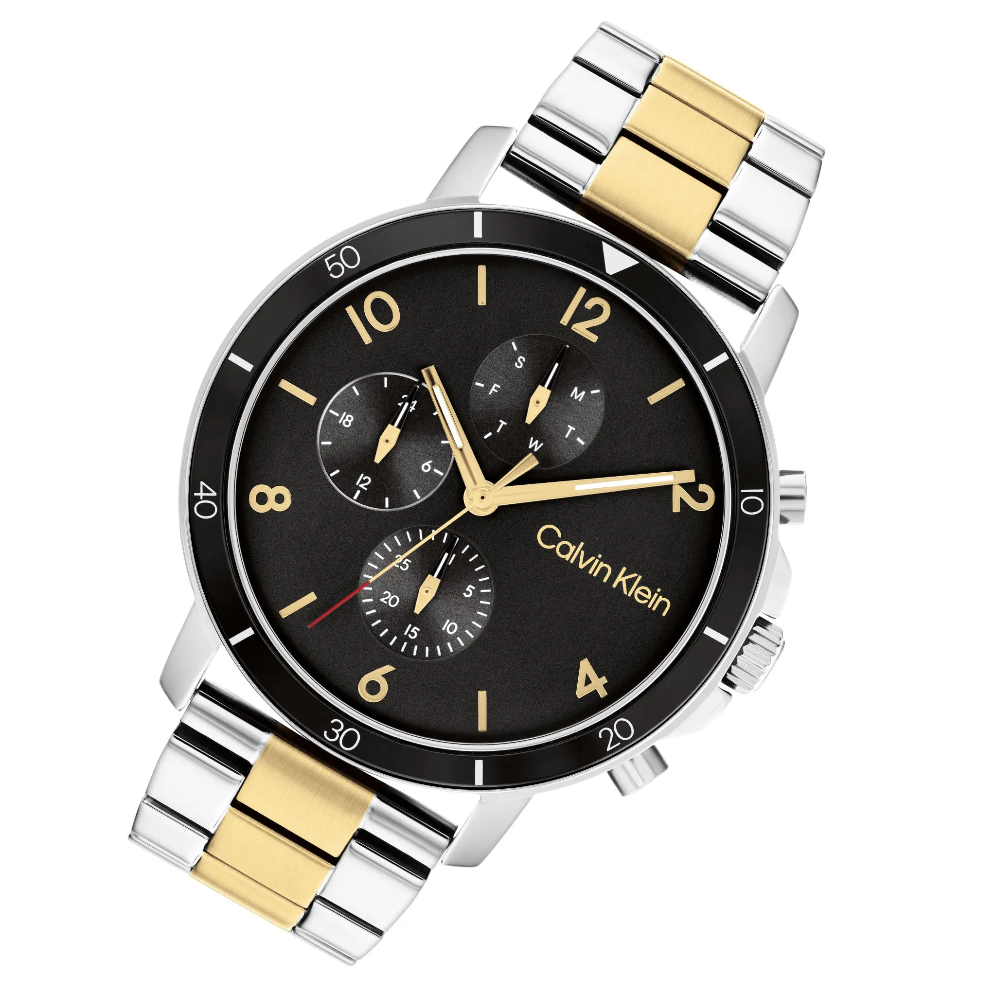 Calvin Klein Two-Tone Steel Black Dial Men's Multi-function Watch - 25200070
