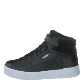 Carina Mid Fur Ps Puma Black-rose Gold-puma Whit