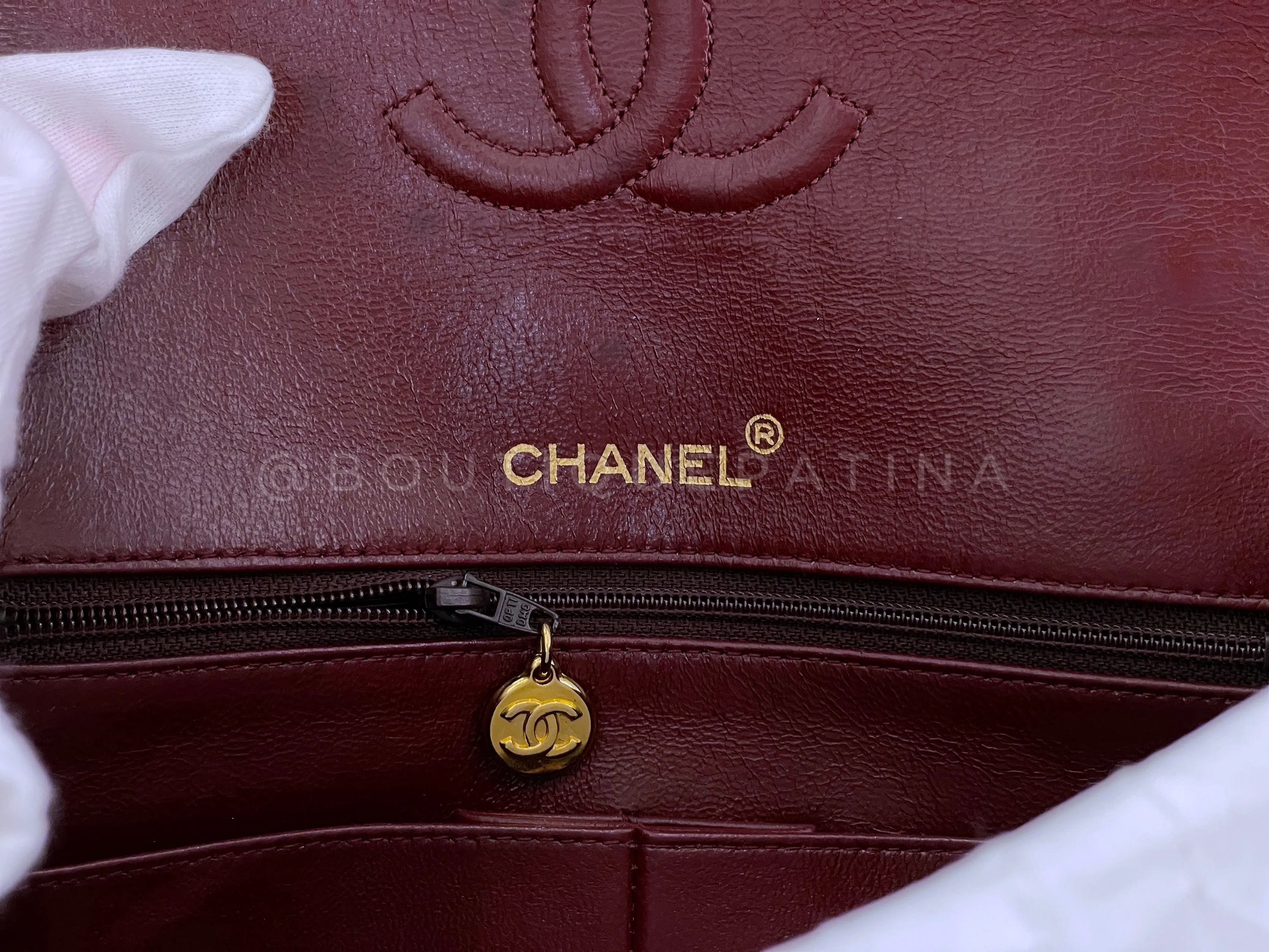Chanel 1989 Vintage Black Tall Medium Classic Double Flap Bag 24k GHW Lambskin