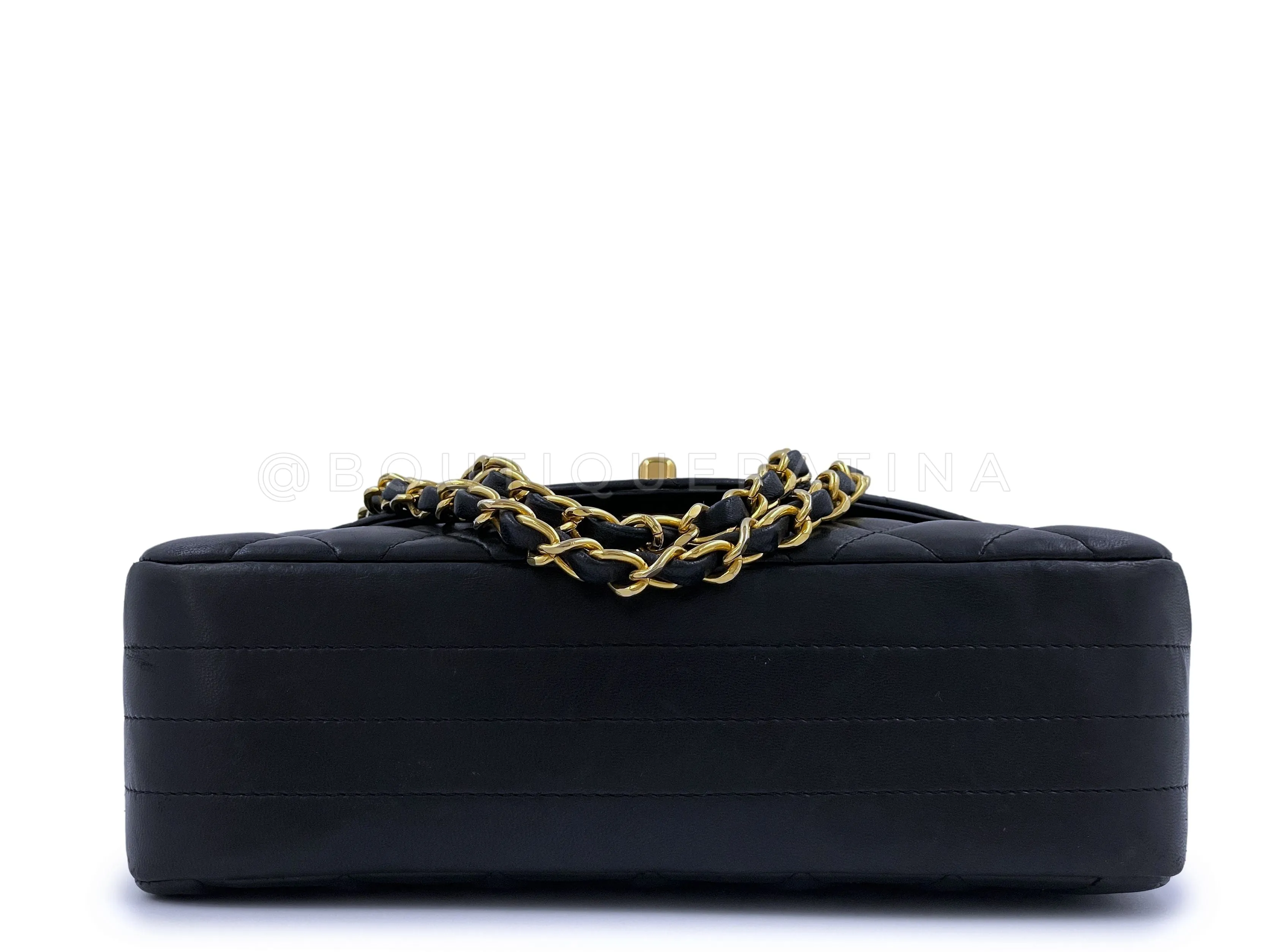 Chanel 1989 Vintage Classic Curved Flap Bag Black 24k GHW