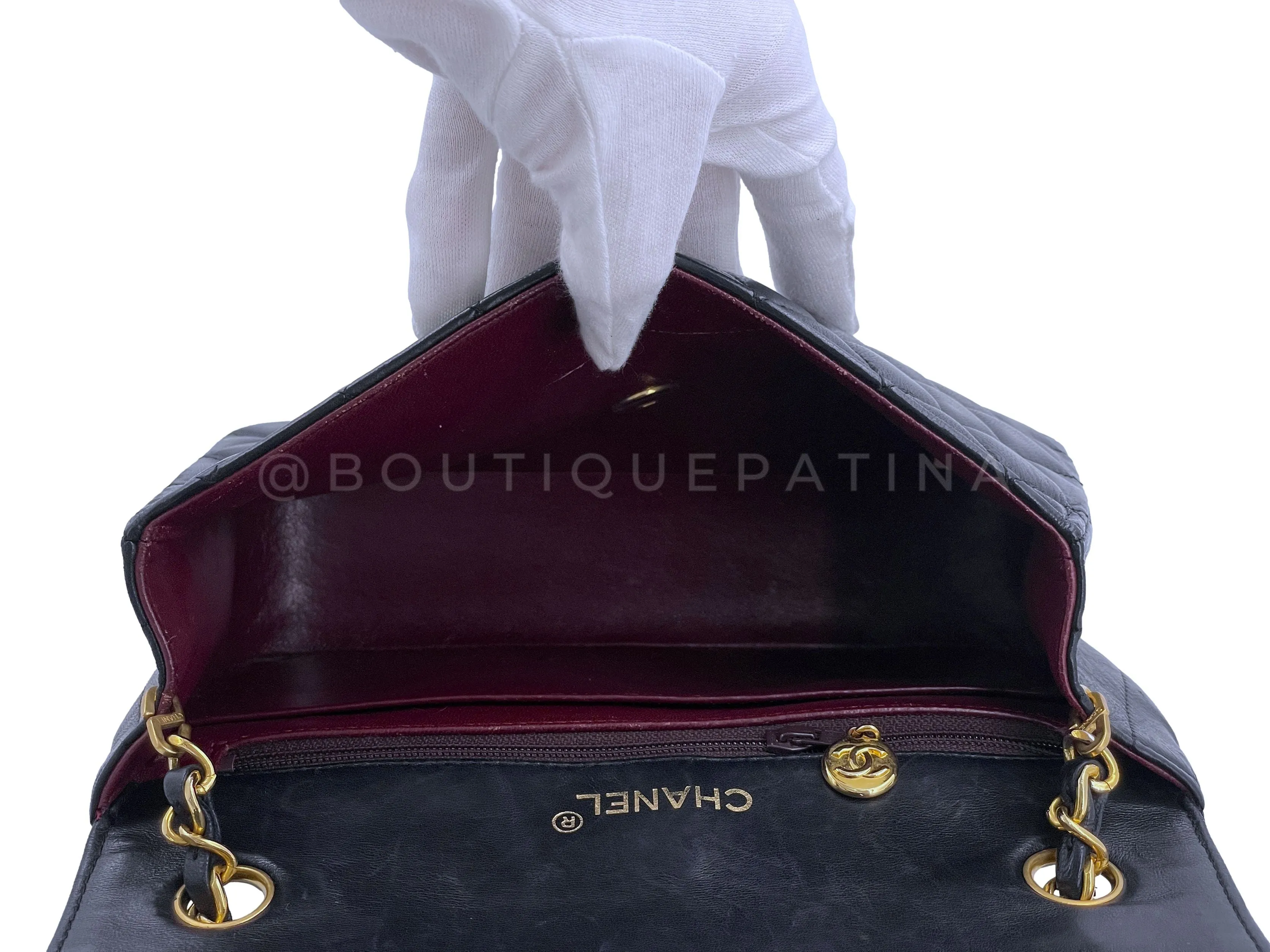 Chanel 1989 Vintage Classic Curved Flap Bag Black 24k GHW