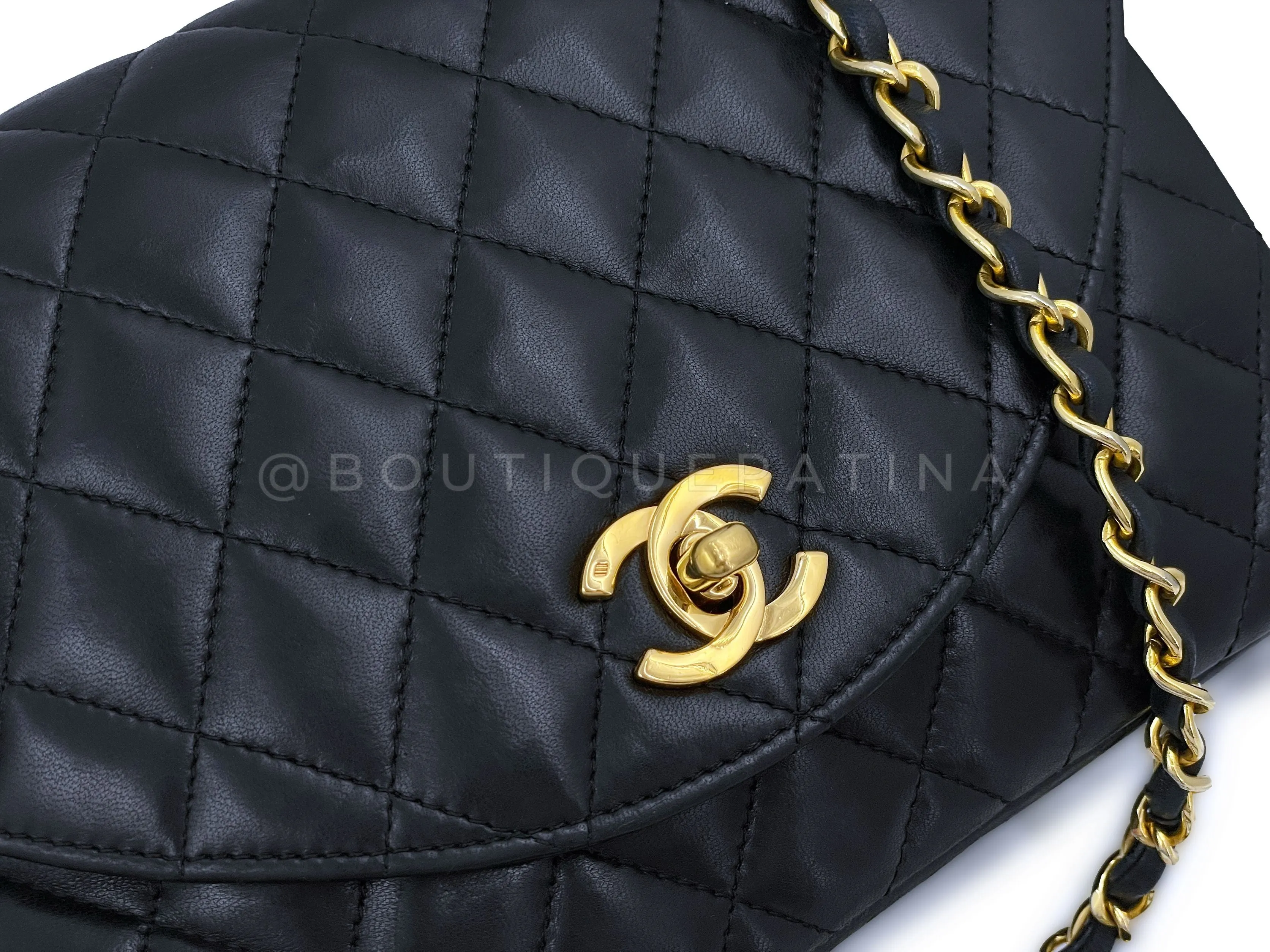 Chanel 1989 Vintage Classic Curved Flap Bag Black 24k GHW