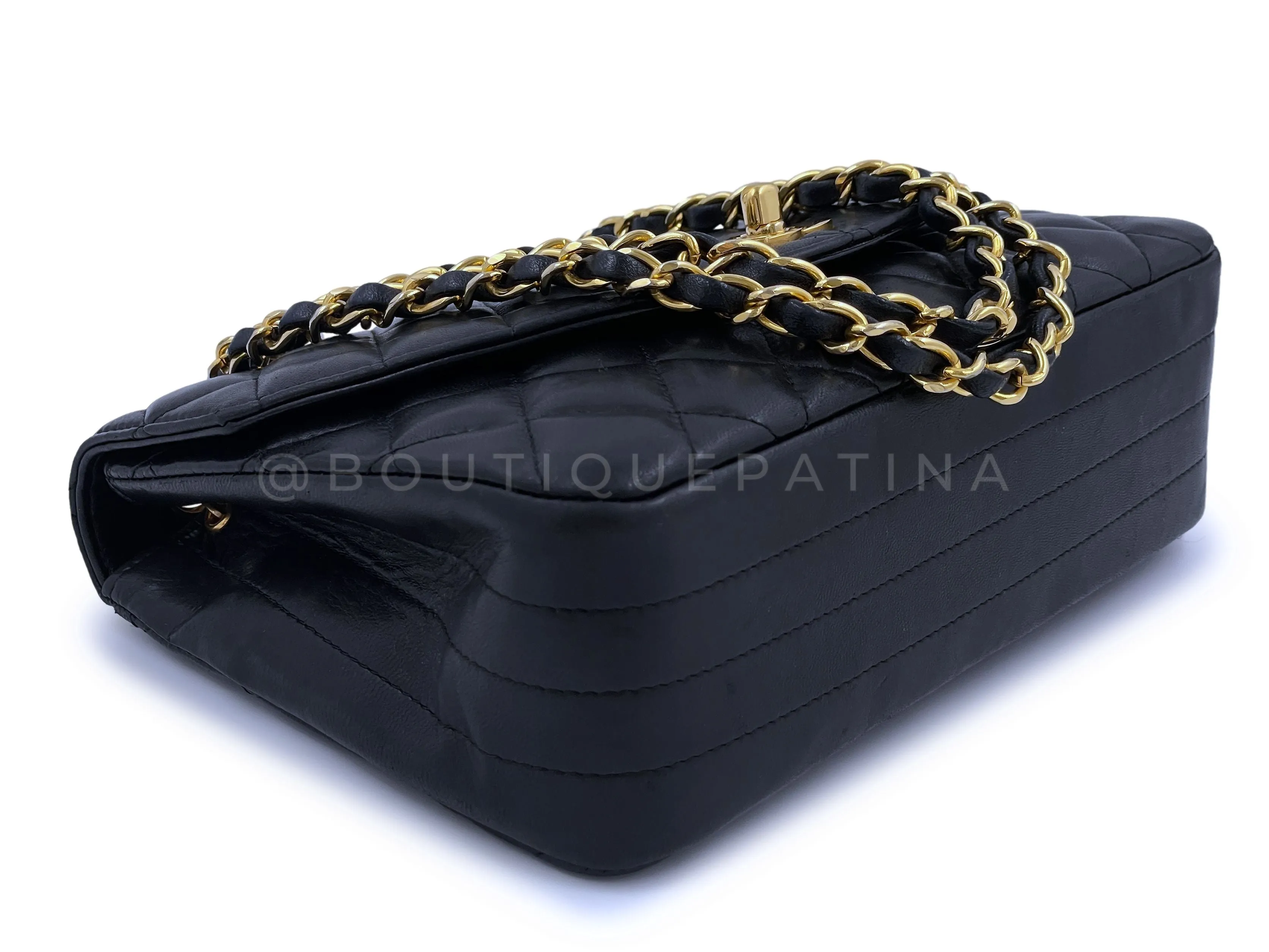 Chanel 1989 Vintage Classic Curved Flap Bag Black 24k GHW