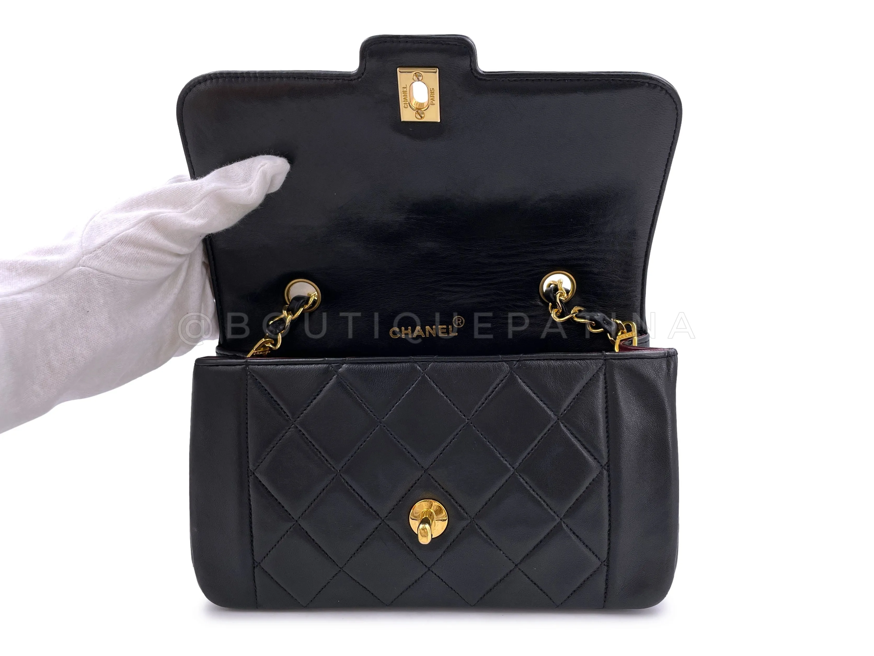 Chanel 1991 Vintage Small Geometric Diana Flap Bag 24k GHW