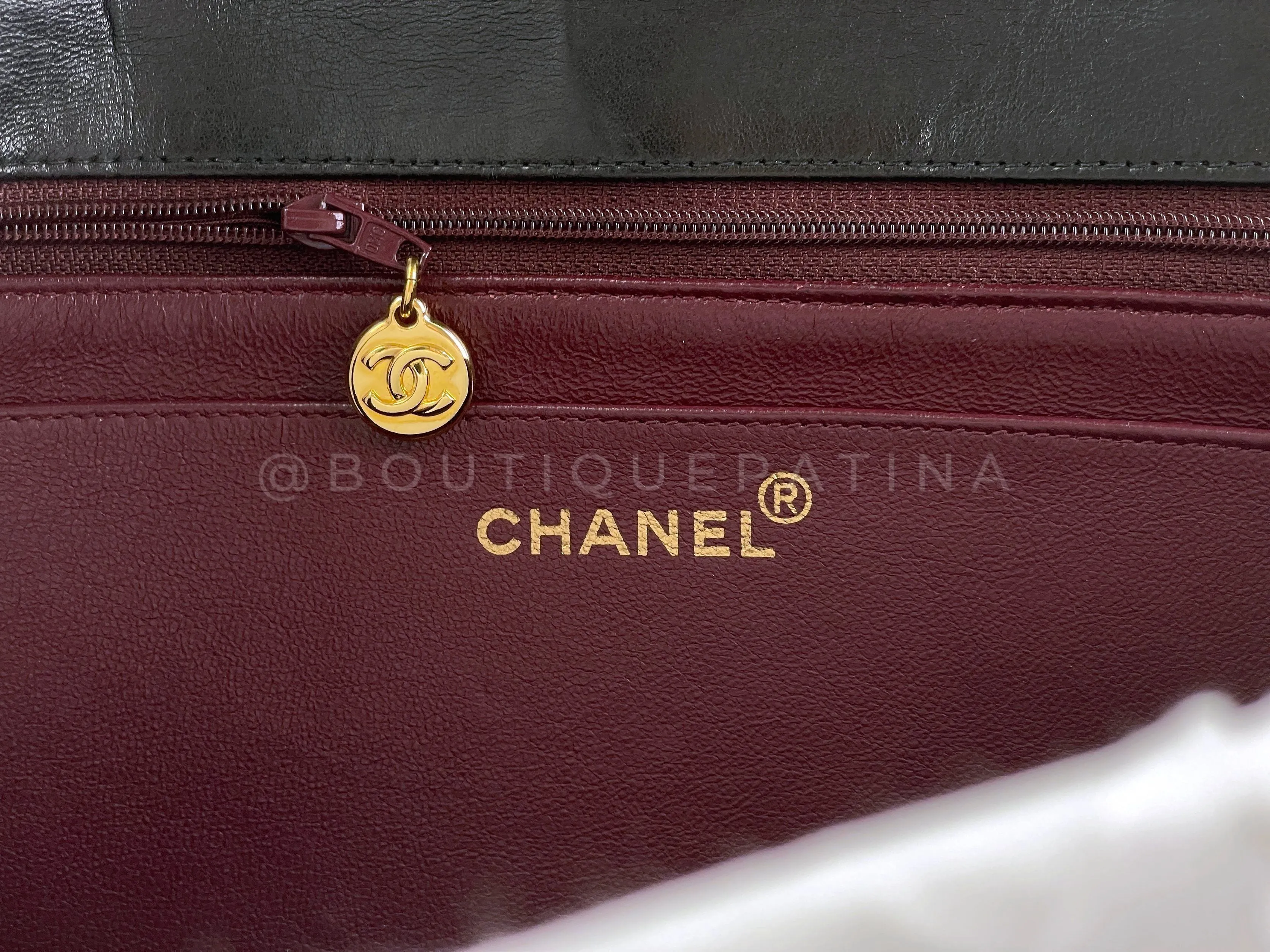 Chanel 1997 Vintage Black Jumbo "XL" Classic Flap Bag 24k GHW Lambskin