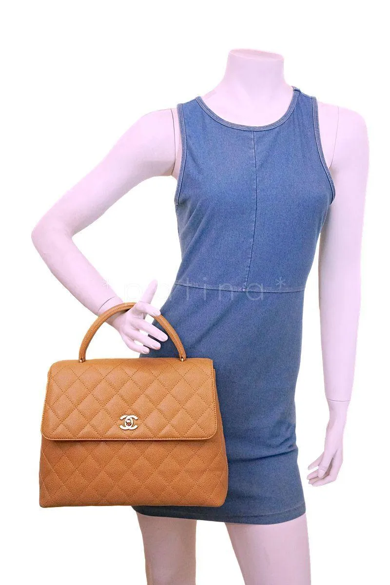 Chanel Beige Caviar Large Classic Kelly Flap Bag 24k GHW