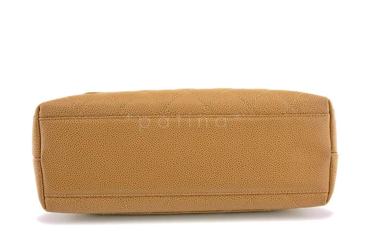 Chanel Beige Caviar Large Classic Kelly Flap Bag 24k GHW