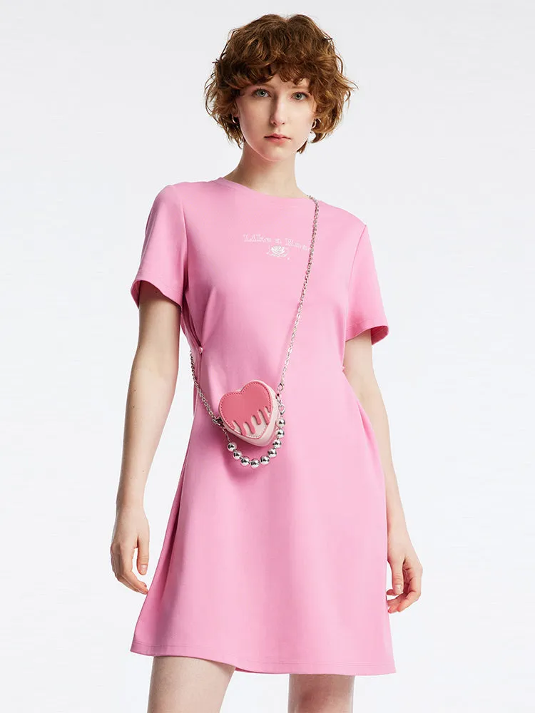 College Style Casual Loose Waist Mini Dress
