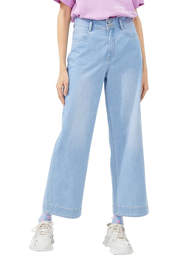 Cool Loose-Fitting Wide-Leg Jeans