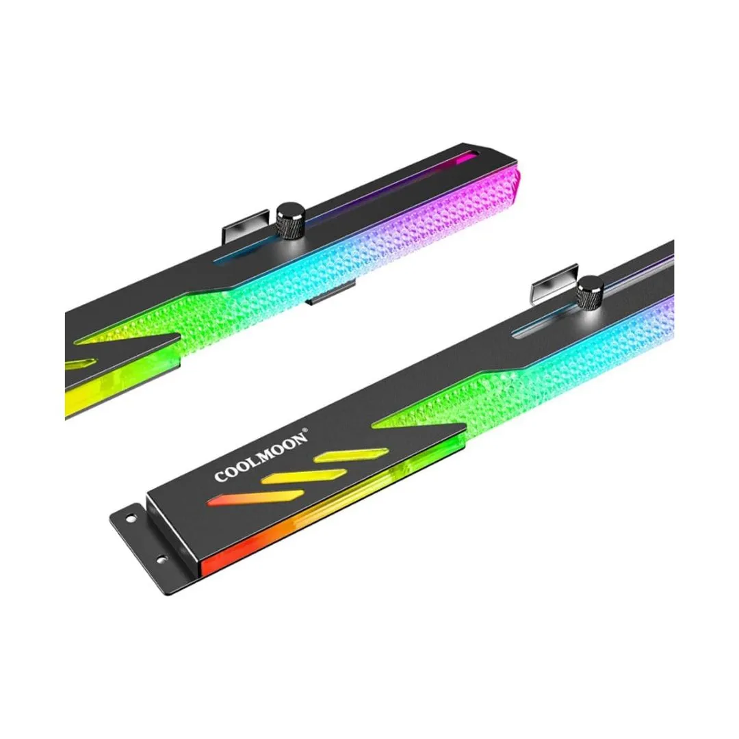 COOLMOON GT8 Horizontal GPU Support Bracket Colorful 5V A-RGB - Black