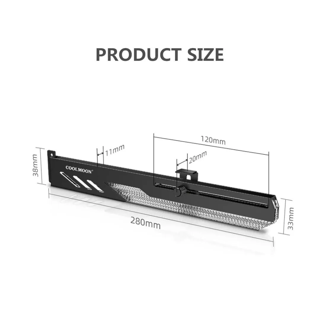 COOLMOON GT8 Horizontal GPU Support Bracket Colorful 5V A-RGB - Black