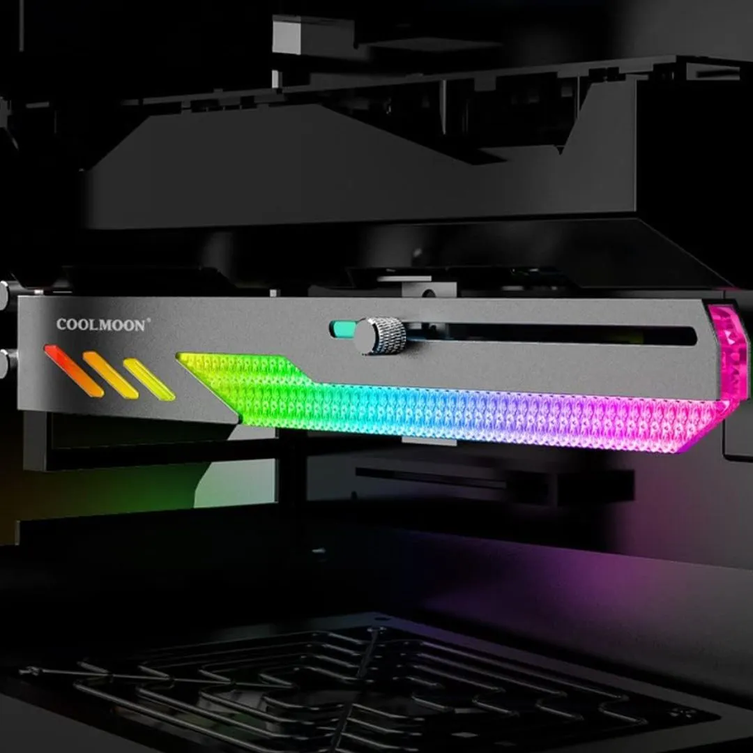 COOLMOON GT8 Horizontal GPU Support Bracket Colorful 5V A-RGB - Black