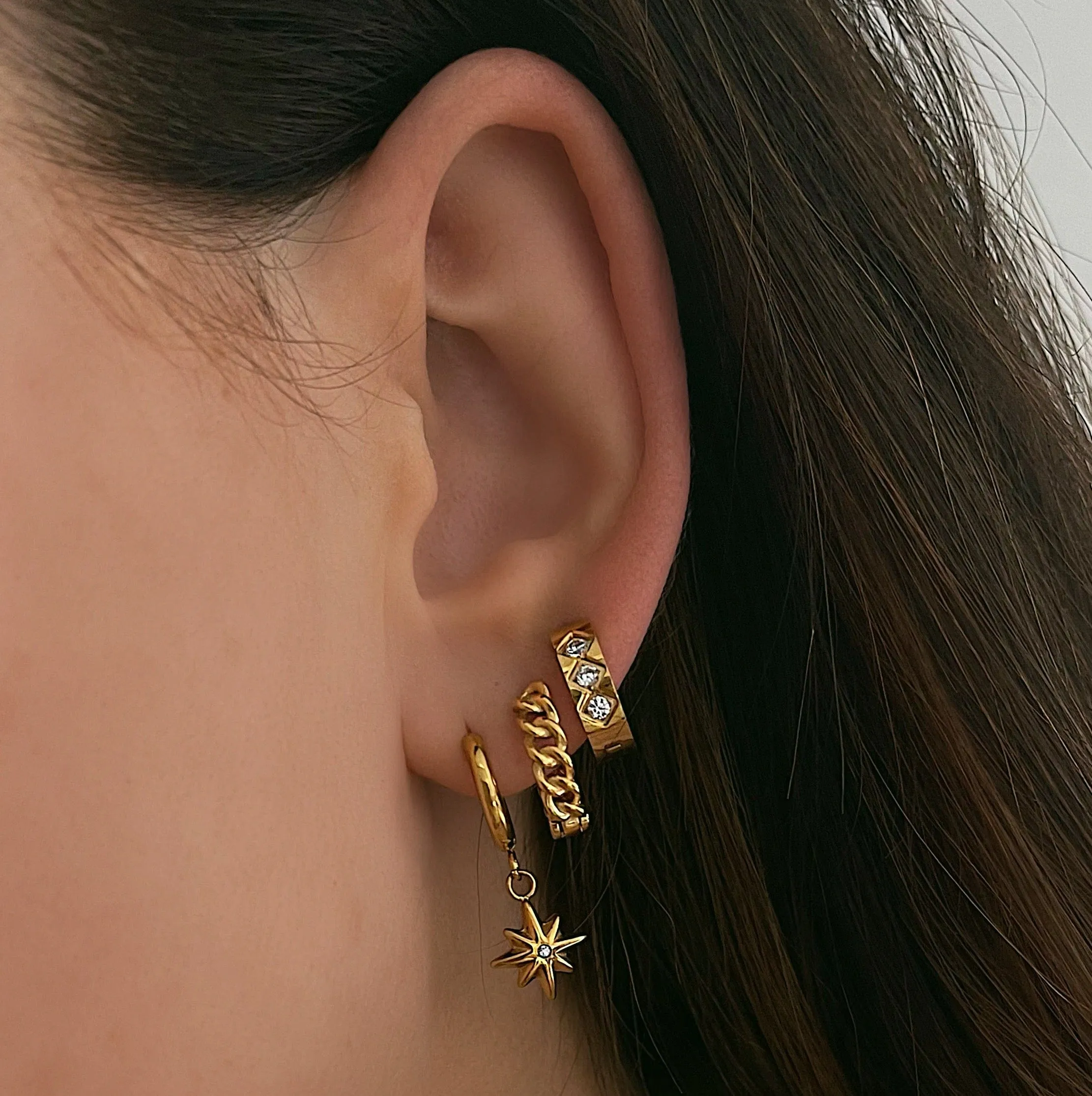 Dana Chain Hoop Earrings