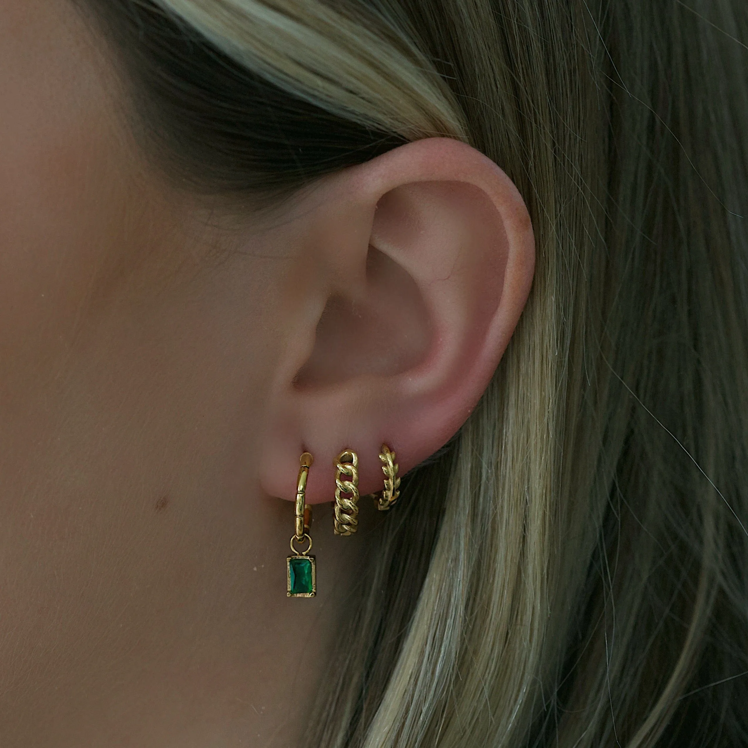 Dana Chain Hoop Earrings