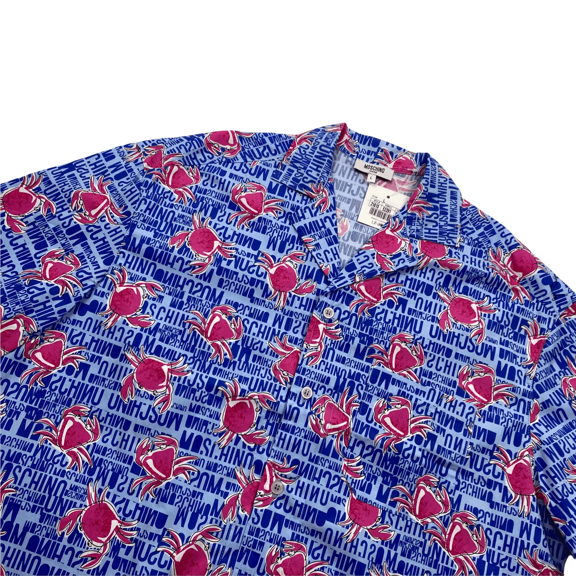 Deadstock Blue Moschino Crab Shirt - Large