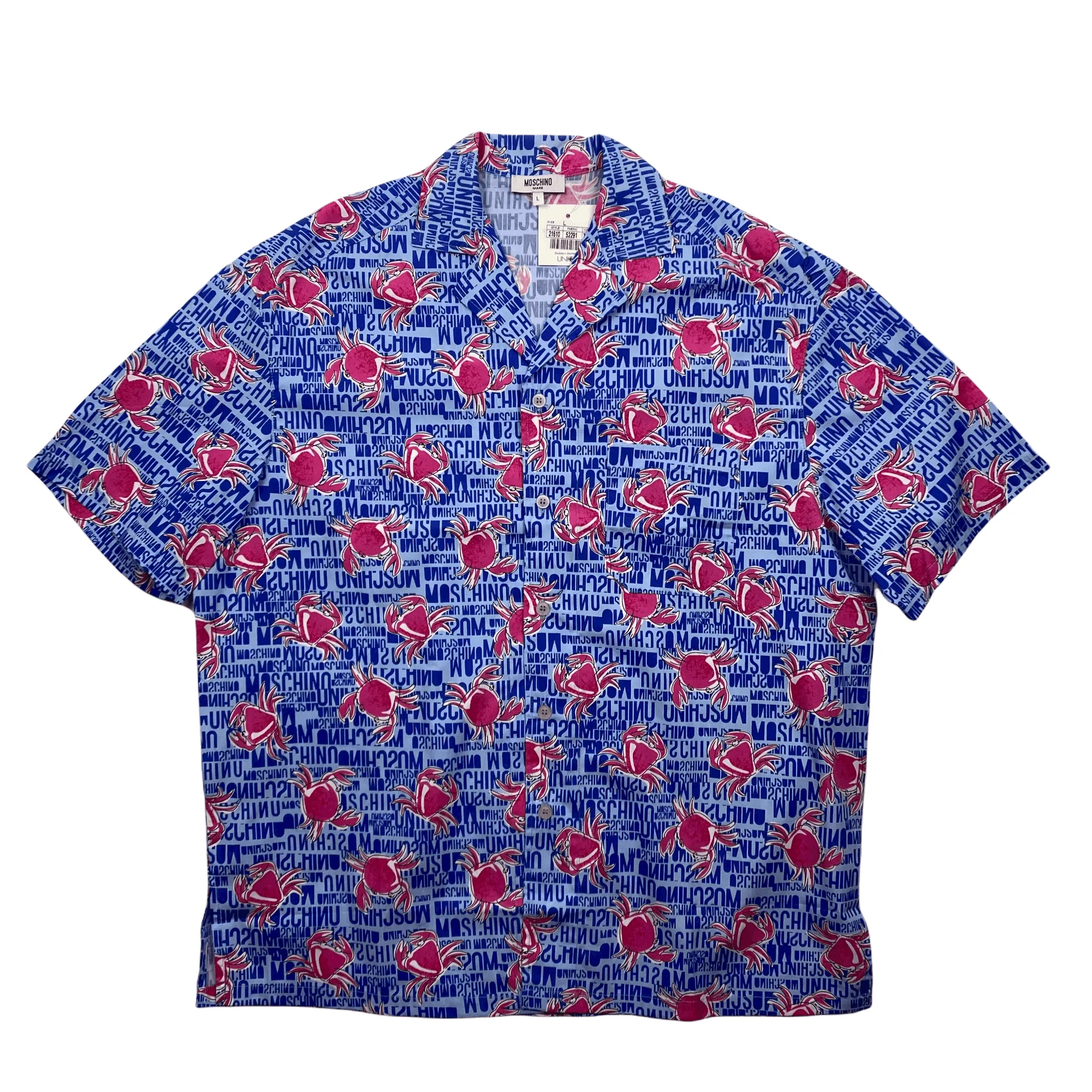 Deadstock Blue Moschino Crab Shirt - Large