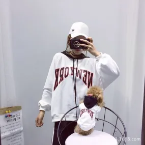 Dog and Owner Sporty Hoodie for Spring and Autumn