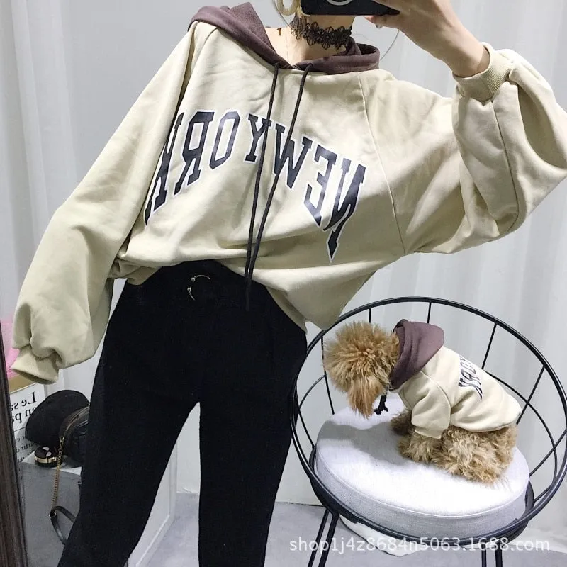 Dog and Owner Sporty Hoodie for Spring and Autumn