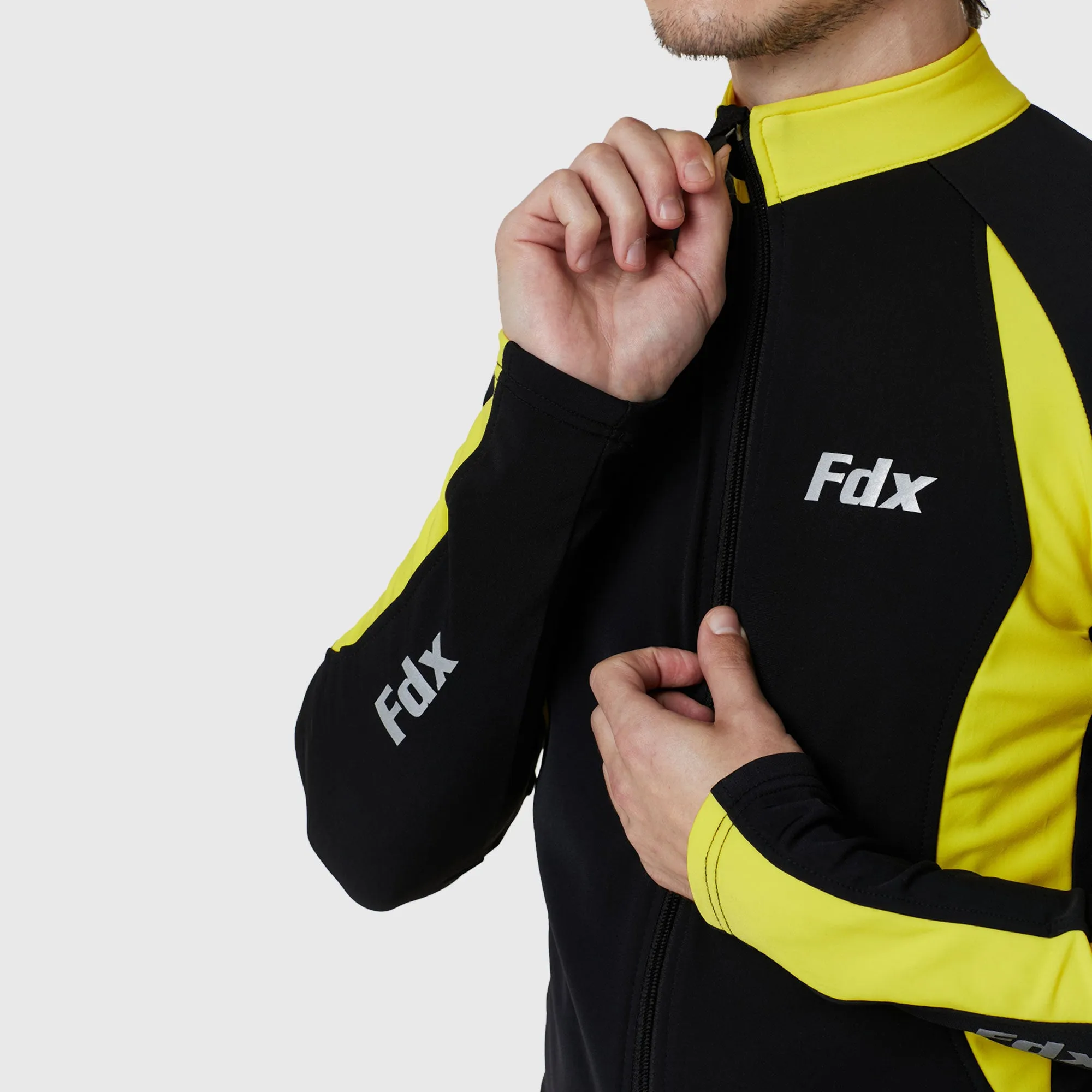 Fdx Viper Men's & Boy's Yellow Thermal Roubaix Long Sleeve Cycling Jersey