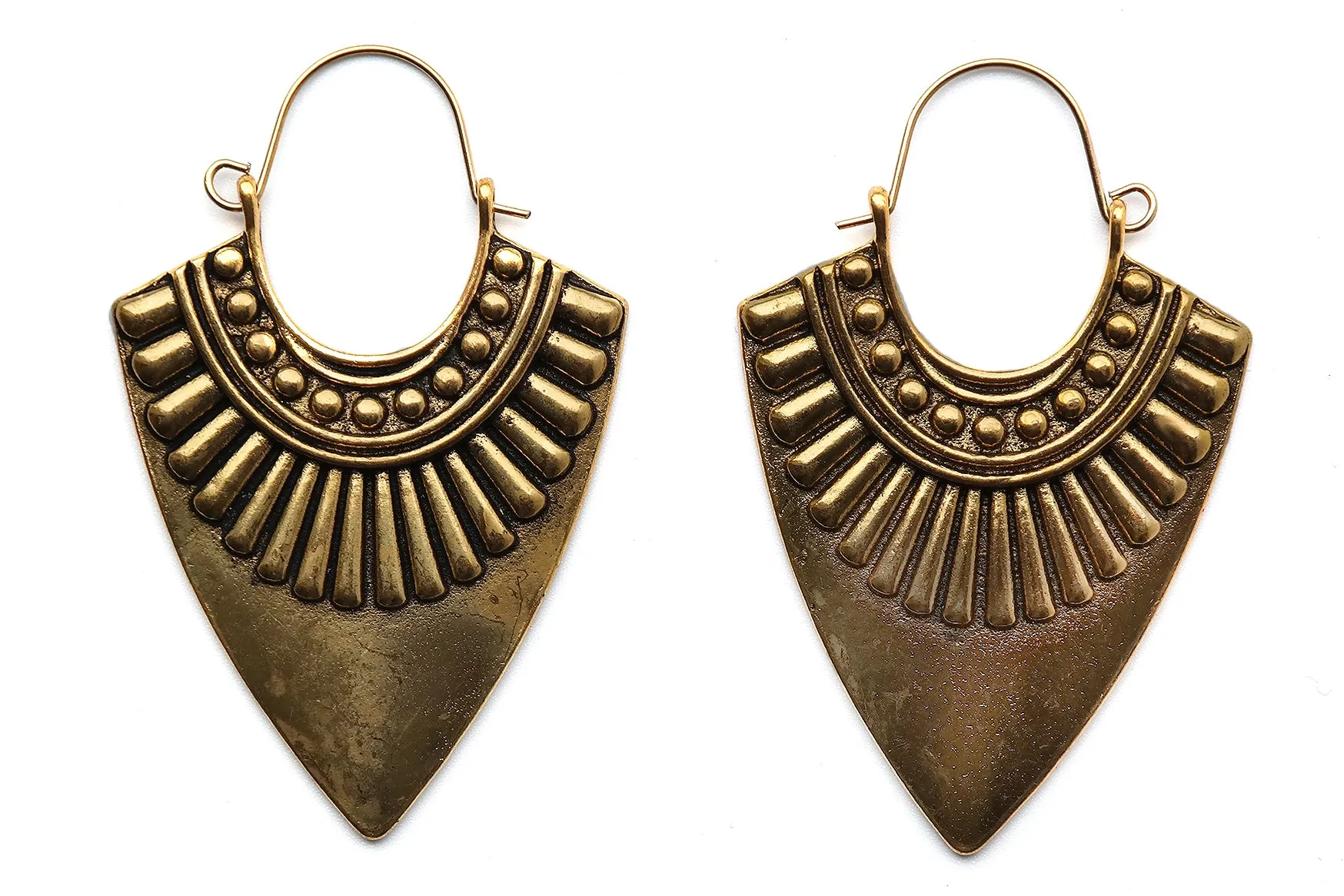 Golden Aztec Arrow Hoops