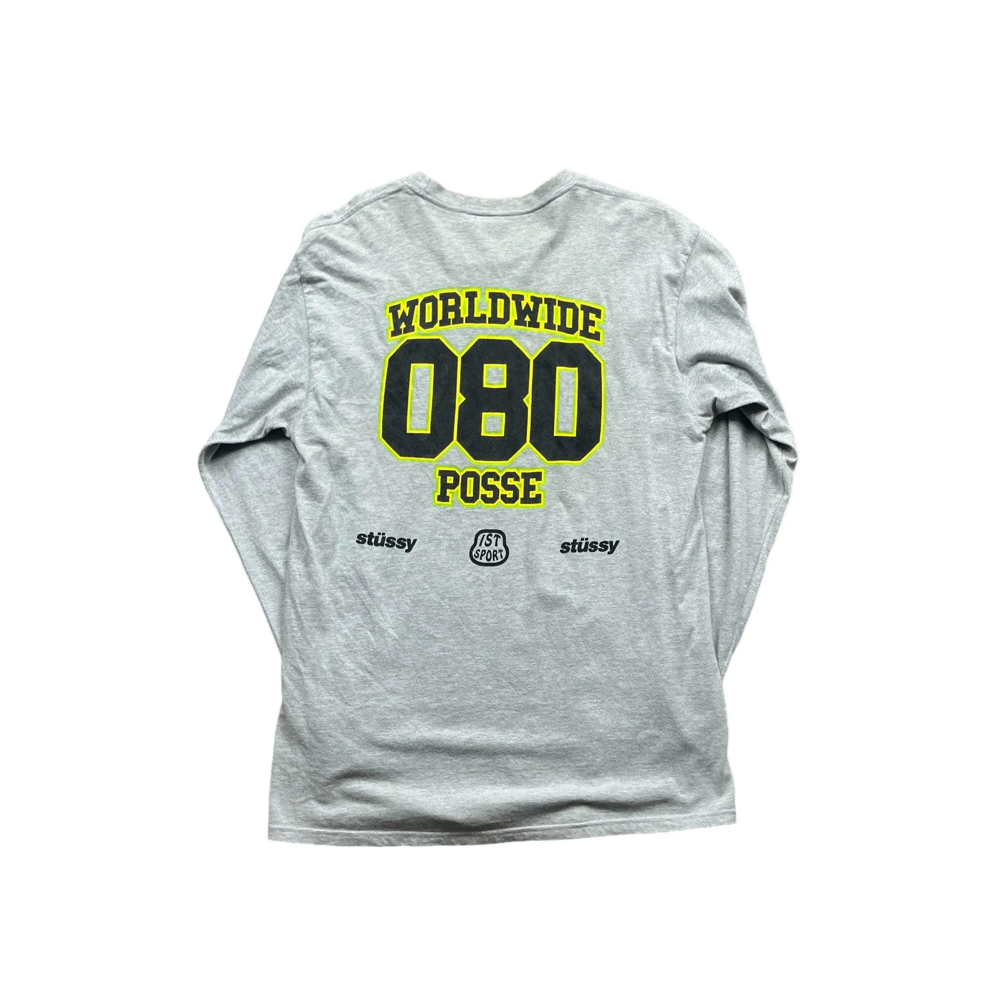 Grey Stussy Long Sleeve Tee - Large