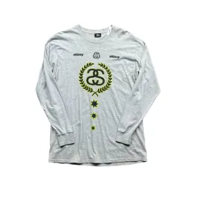 Grey Stussy Long Sleeve Tee - Large