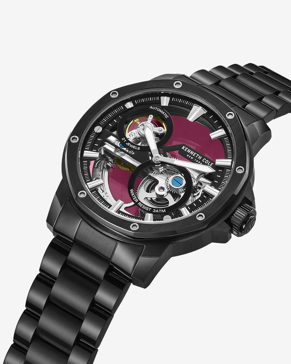 Kenneth Cole New York Automatic Black Stainless Steel Watch with Bracelet
