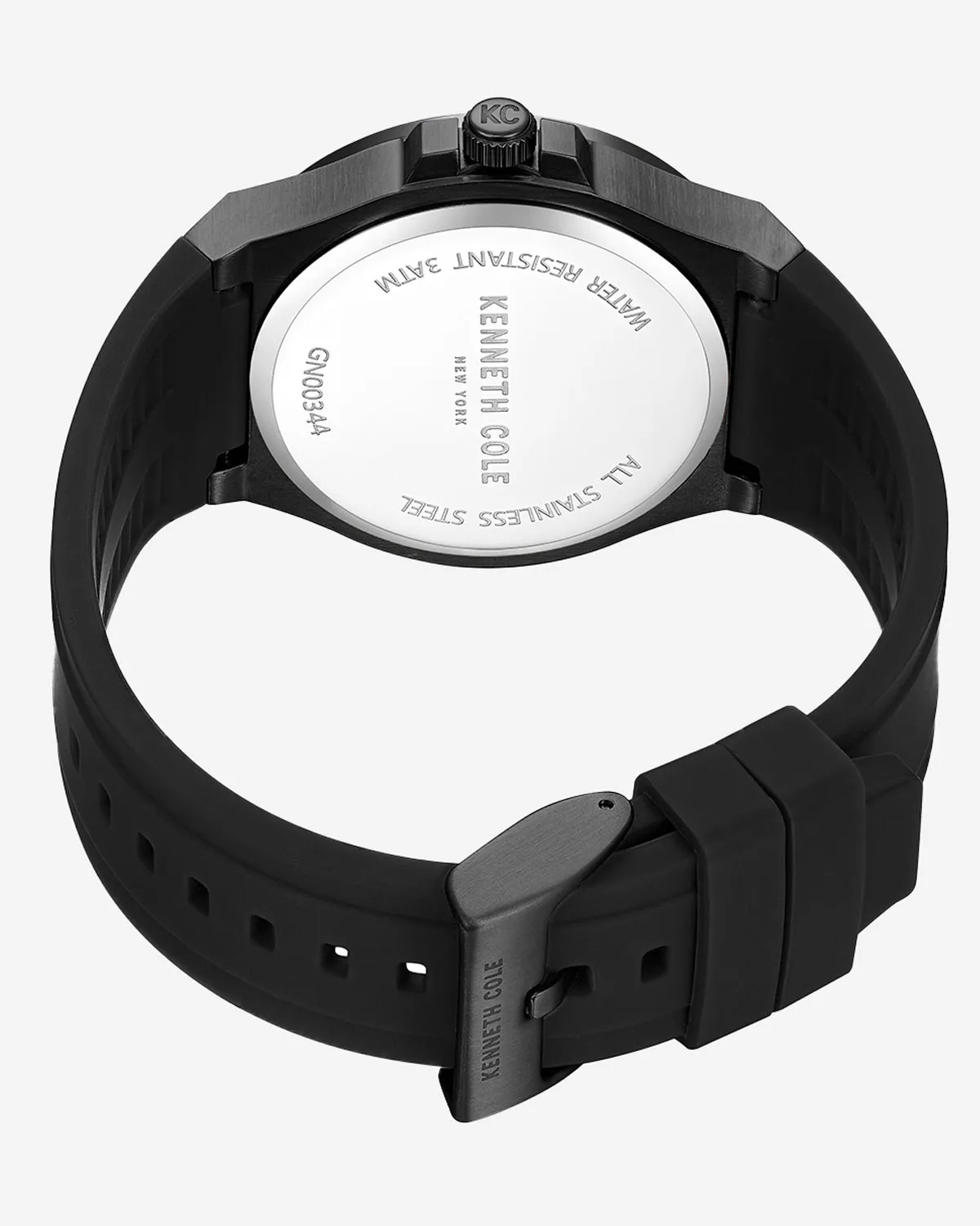 Kenneth Cole New York Stainless Steel Modern Classic Black Silicone Watch