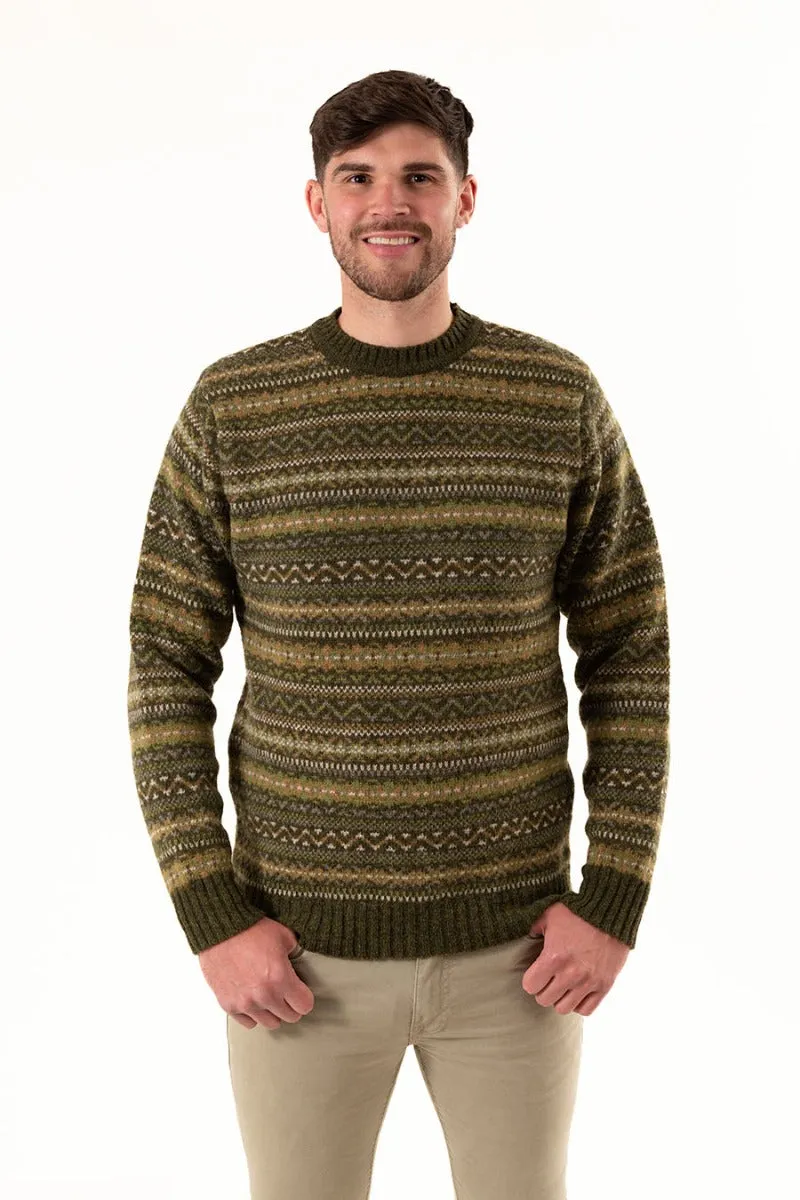 Mens Fair isle Kinnaird Jumper - Green