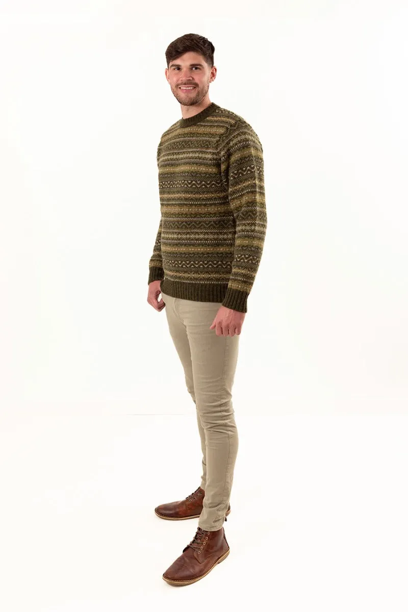 Mens Fair isle Kinnaird Jumper - Green
