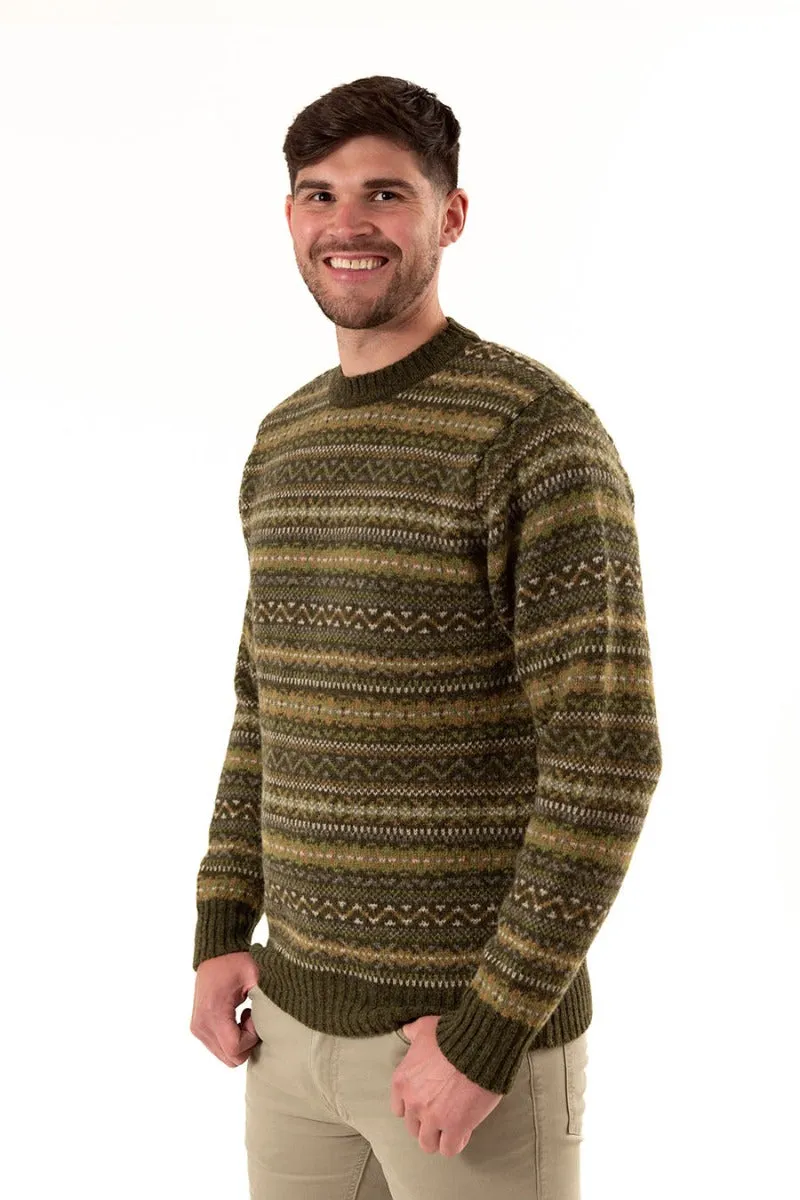 Mens Fair isle Kinnaird Jumper - Green