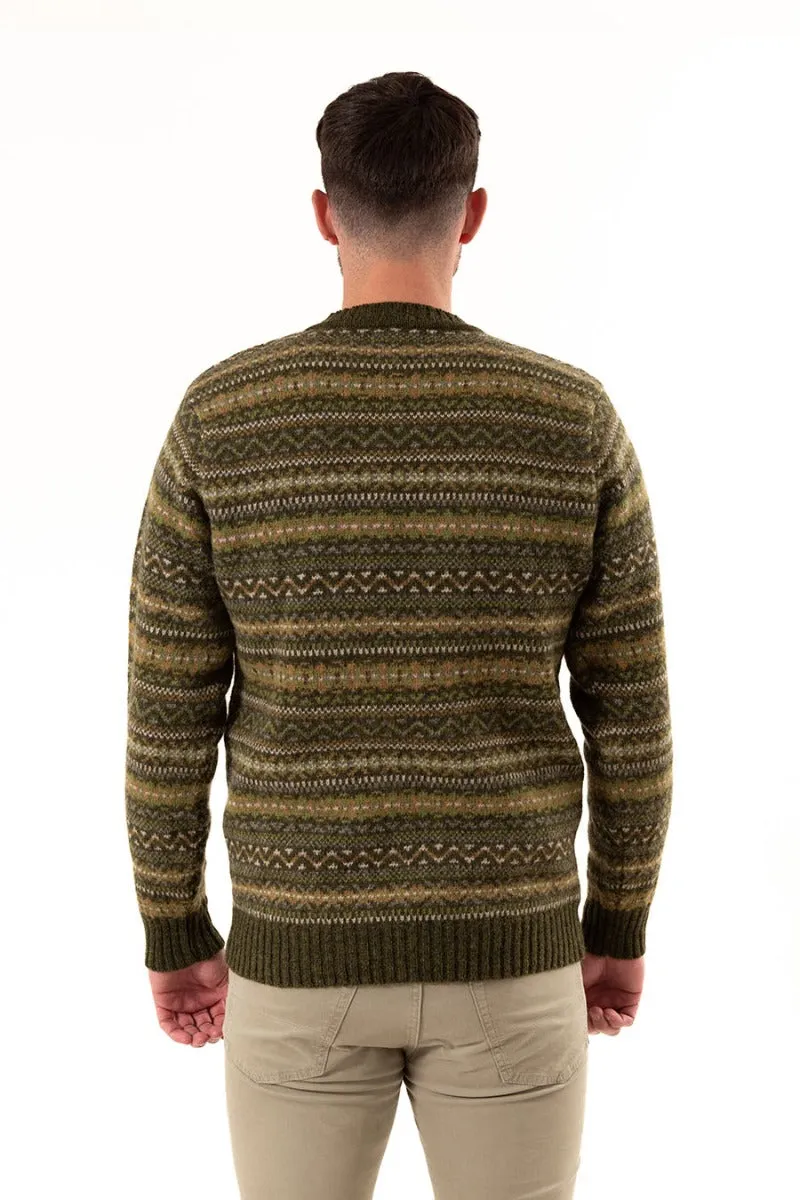 Mens Fair isle Kinnaird Jumper - Green
