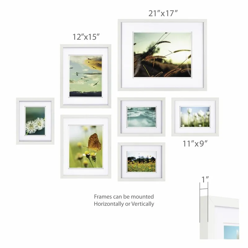 Mistates 7 Piece Matte Wood Gallery Wall Frame Set (Set of 7)