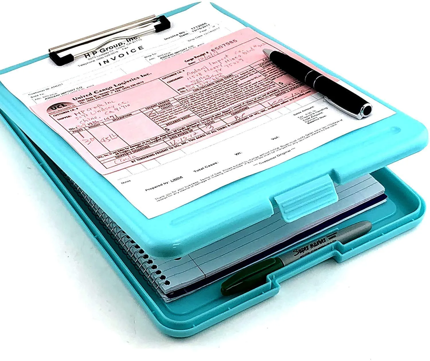 Multifunctional Plastic Portable Clipboard Writing Pad Board with Pen Holder