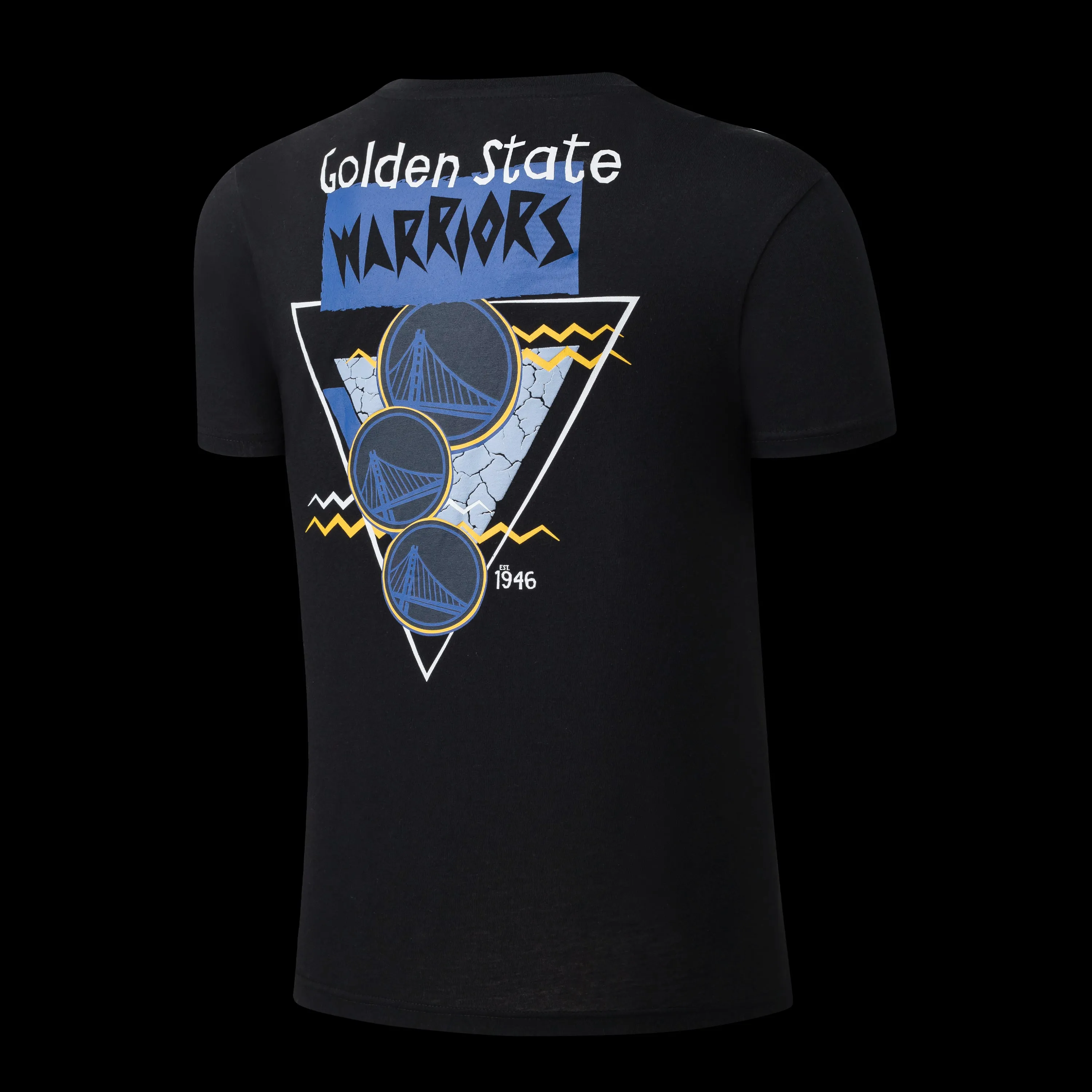 NBA Golden State Warriors Back Cracked And Puff Print Regular Fit T-Shrt